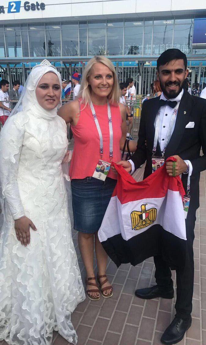 عکس| عروس و داماد مصری در استادیوم