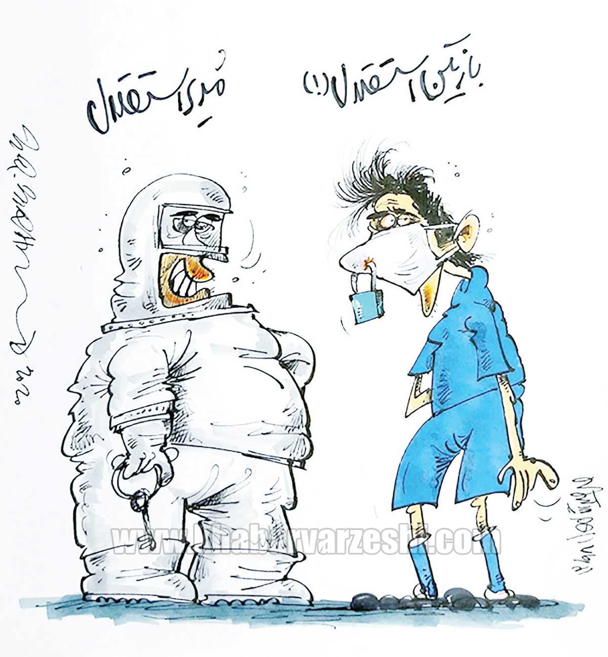کارتون محمدرضا میرشاه‌ولد درباره ممنوع المصاحبه شدن بازیکنان استقلال