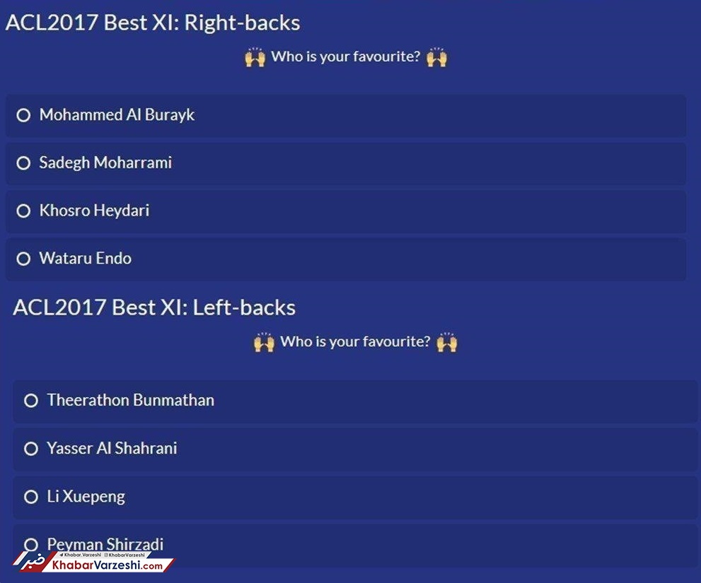 عکس| سه ایرانی در میان بهترین مدافعان لیگ قهرمانان آسیا در سال ۲۰۱۷