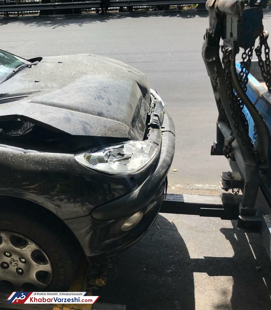 عکس| حادثه رانندگی برای مجری ورزشی تلویزیون
