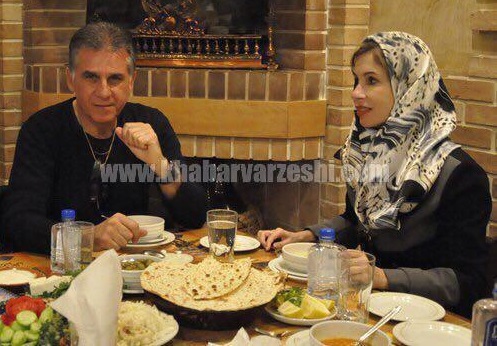 کی روش و همسرش در یک رستوران شیرازی